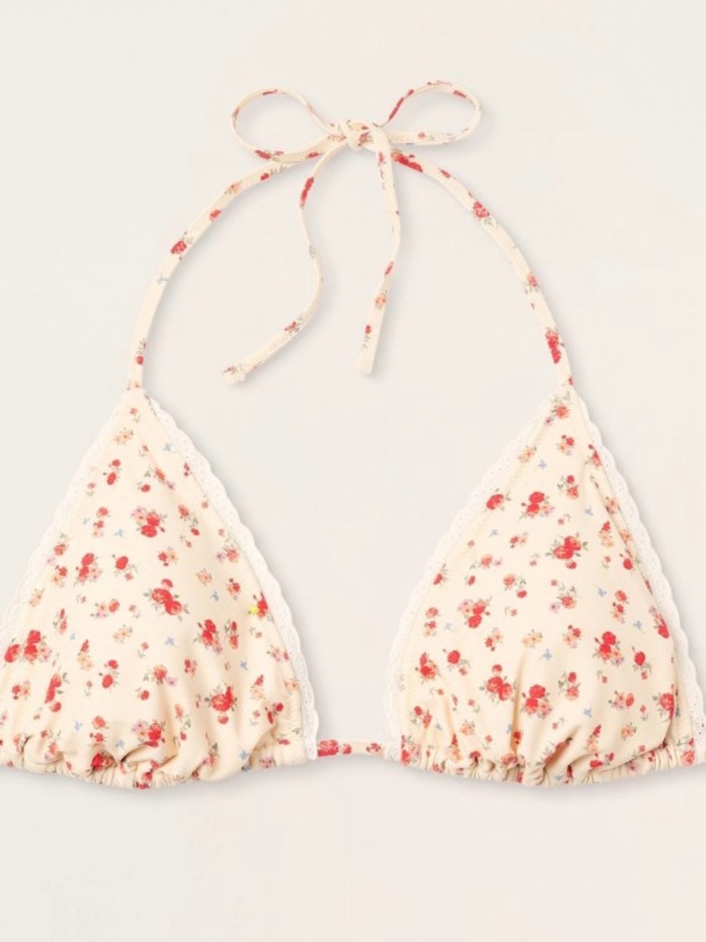 NWT Parke x Target Cream Floral Eyelet Trim Triangle Bikini Top - M